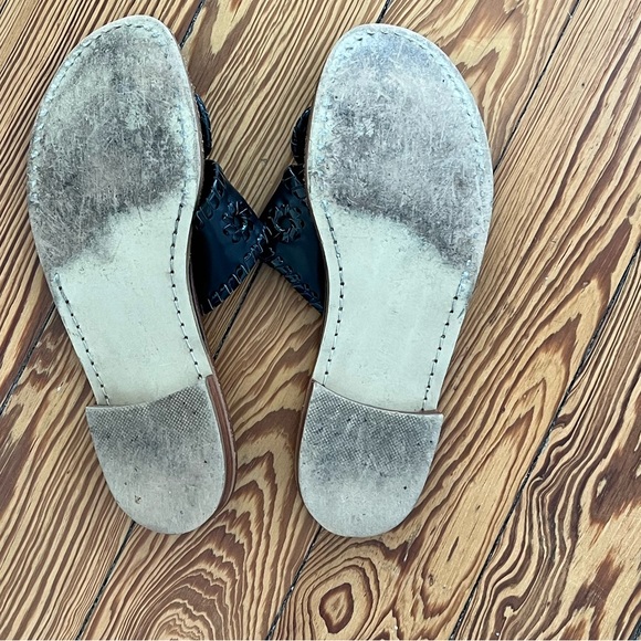 Jack Rogers Black Patent and Leather Sandals 7.5 - Picture 2 of 2